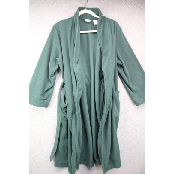 L. L. Bean Kids Long Green Bath Robe-Size Large(14-16)-Pockets - Picture 2 of 10
